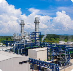 power plant with blue sky