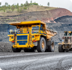 vehicles coal mine view