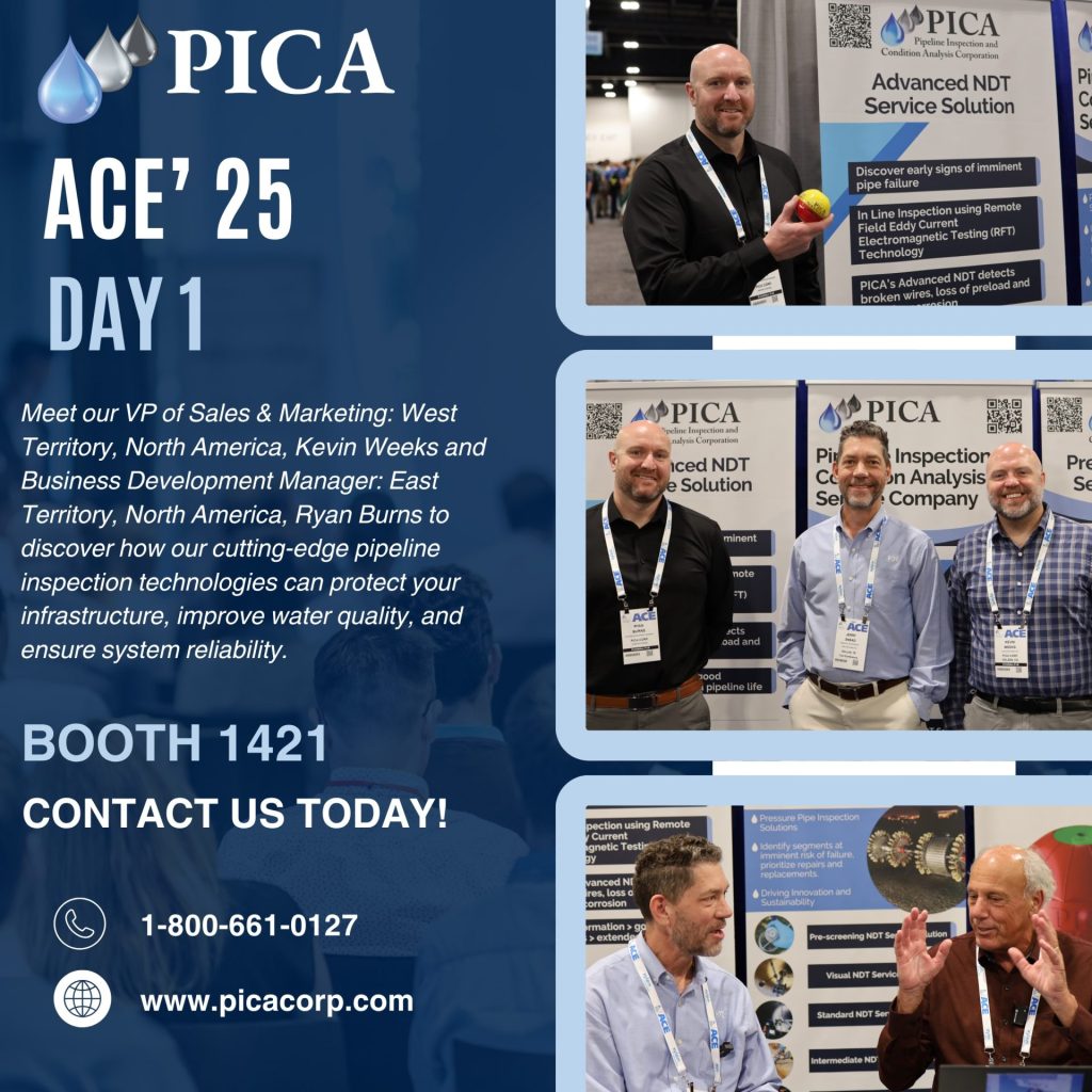 PICA Booth 1421 at AWWA ACE 25 – 2025 Annual Conference Expo in Denver CO June 8 11 2025 Day 1 with Paul Gagliardo and Jerry Snead